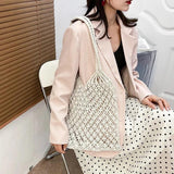 Summer Mesh Hollow Bag For Women Large Capacity Straw Bag