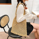 Summer Mesh Hollow Bag For Women Large Capacity Straw Bag