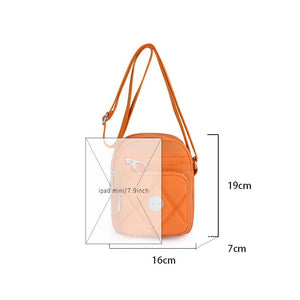 Plaid Crossbody Bag Nylon Shoulder Cell Phone Pouch Zipper Flap