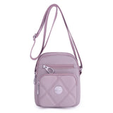Plaid Crossbody Bag Nylon Shoulder Cell Phone Pouch Zipper Flap