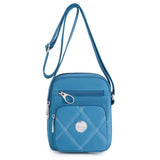 Plaid Crossbody Bag Nylon Shoulder Cell Phone Pouch Zipper Flap