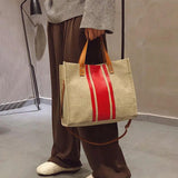 Canvas Ladies Shoulder Bag Casual Tote Large Capacity Travel Shopping