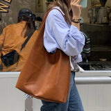 Casual Women Shoulder Bag PU Leather Tote Handbag Winter