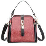 Hasp Shoulder Bag PU Leather Zipper Solid Crossbody Bag