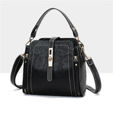Hasp Shoulder Bag PU Leather Zipper Solid Crossbody Bag
