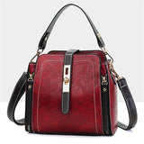 Hasp Shoulder Bag PU Leather Zipper Solid Crossbody Bag