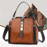 Hasp Shoulder Bag PU Leather Zipper Solid Crossbody Bag