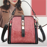 Hasp Shoulder Bag PU Leather Zipper Solid Crossbody Bag
