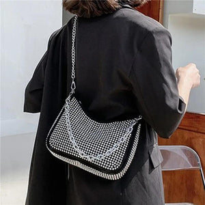 Bright Diamond Underarm Bag For Women Chains Shoulder Messenger Bag