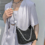 Bright Diamond Underarm Bag For Women Chains Shoulder Messenger Bag