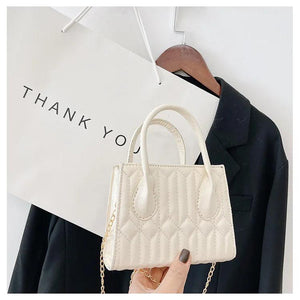 Metal Chain Shoulder Bag Crossbody Pack Solid Tote Bags
