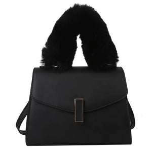 Plush Handle Women's Crossbody Bag Purse Small Handbag