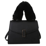 Plush Handle Women's Crossbody Bag Purse Small Handbag