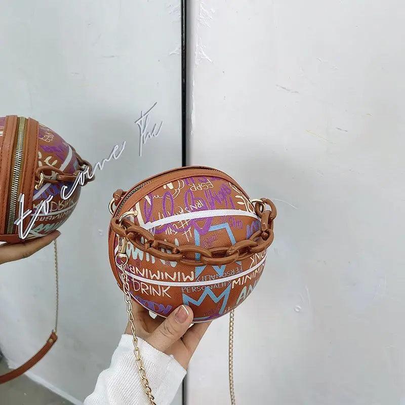 Women's Basketball Bag One Shoulder Messenger Chain Bag