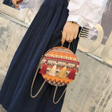 Bohemia Fringe Round Satchel Bag Chain Shoulder Handbag