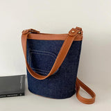 Women's Denim Large Shoulder Messenger Bag Casual All-match Stitching