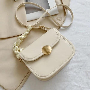 Women's Small Square Shoulder Bag PU Leather Crossbody Handbag