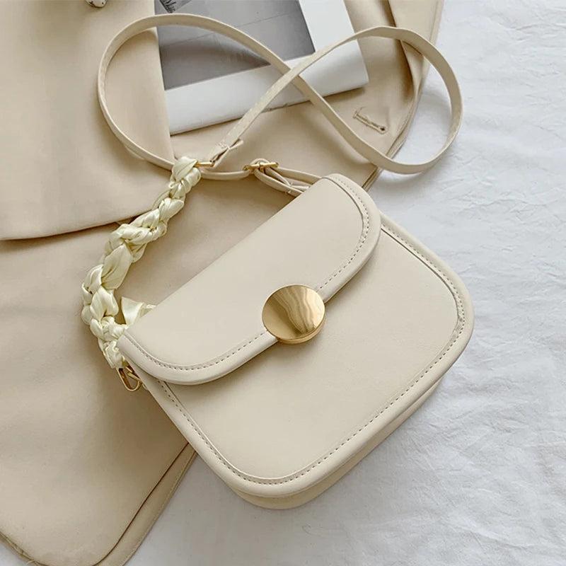 Women's Small Square Shoulder Bag PU Leather Crossbody Handbag