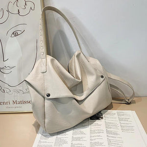 High Women's Shoulder Bags Large Capacity Crossbody PU Leather Pack