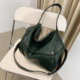 High Women's Shoulder Bags Large Capacity Crossbody PU Leather Pack