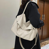 High Women's Shoulder Bags Large Capacity Crossbody PU Leather Pack