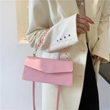 Chain Crossbody Shoulder Bag Top Handle PU Leather Women Handbag