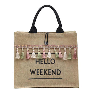 Large Capacity Tassel Shoulder Bag for Women Summer Beach