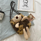 Plush Bear Crossbody Bag for Women Camping Hiking B158
