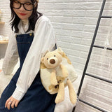 Plush Bear Crossbody Bag for Women Camping Hiking B158