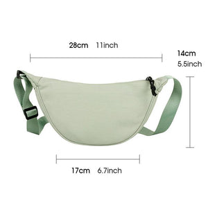 Canvas Half Moon Hobo Bag Woman Solid Lady Shoulder Leisure Armpit Purse