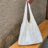 Floral Lace Canvas Shopper Tote Bag Shoulder Bags Large Capacity