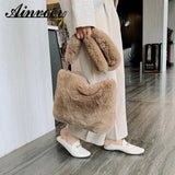 Soft Fur Women Large Capacity Purse Lady Sac Winter Handbag
