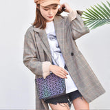 Women Small Chain Shoulder Bags Colorful Luminous Sequin Geometric Clutch