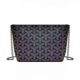 Women Small Chain Shoulder Bags Colorful Luminous Sequin Geometric Clutch