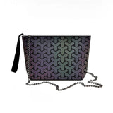 Women Small Chain Shoulder Bags Colorful Luminous Sequin Geometric Clutch