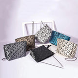 Geometric Messenger Crossbody Bag for Women Shoulder Chain Clutch Evening Bag