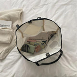 Plaid Girls Canvas Shoulder Tote Bag