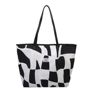 Plaid Girls Canvas Shoulder Tote Bag