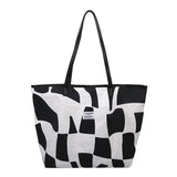 Plaid Girls Canvas Shoulder Tote Bag