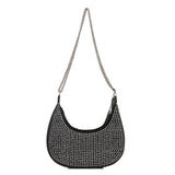 Women's Rhinestone Chain Crossbody Bag Dumpling Type