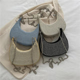 Women's Rhinestone Chain Crossbody Bag Dumpling Type