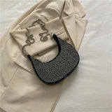 Women's Rhinestone Chain Crossbody Bag Dumpling Type
