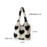 Heart Plush Shoulder Bag Large Capacity Love Handbags