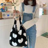 Heart Plush Shoulder Bag Large Capacity Love Handbags