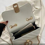 Women's Chain Crossbody Bags Stripe Square Purse