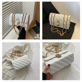 Women's Chain Crossbody Bags Stripe Square Purse