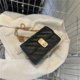 Women's Chain Crossbody Bags Stripe Square Purse