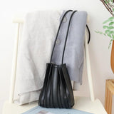 Pleated Leather Women's Crossbody Bag Small Phone Clutch Mini Messenger Handbag