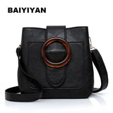 Retro Women Crossbody Bag Soft PU Leather Hasp Shoulder Bag Vintage Small Bag