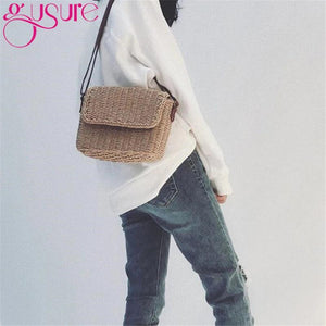 Summer Women Shoulder Bag Straw Woven Bags Flap Crossbody Bags